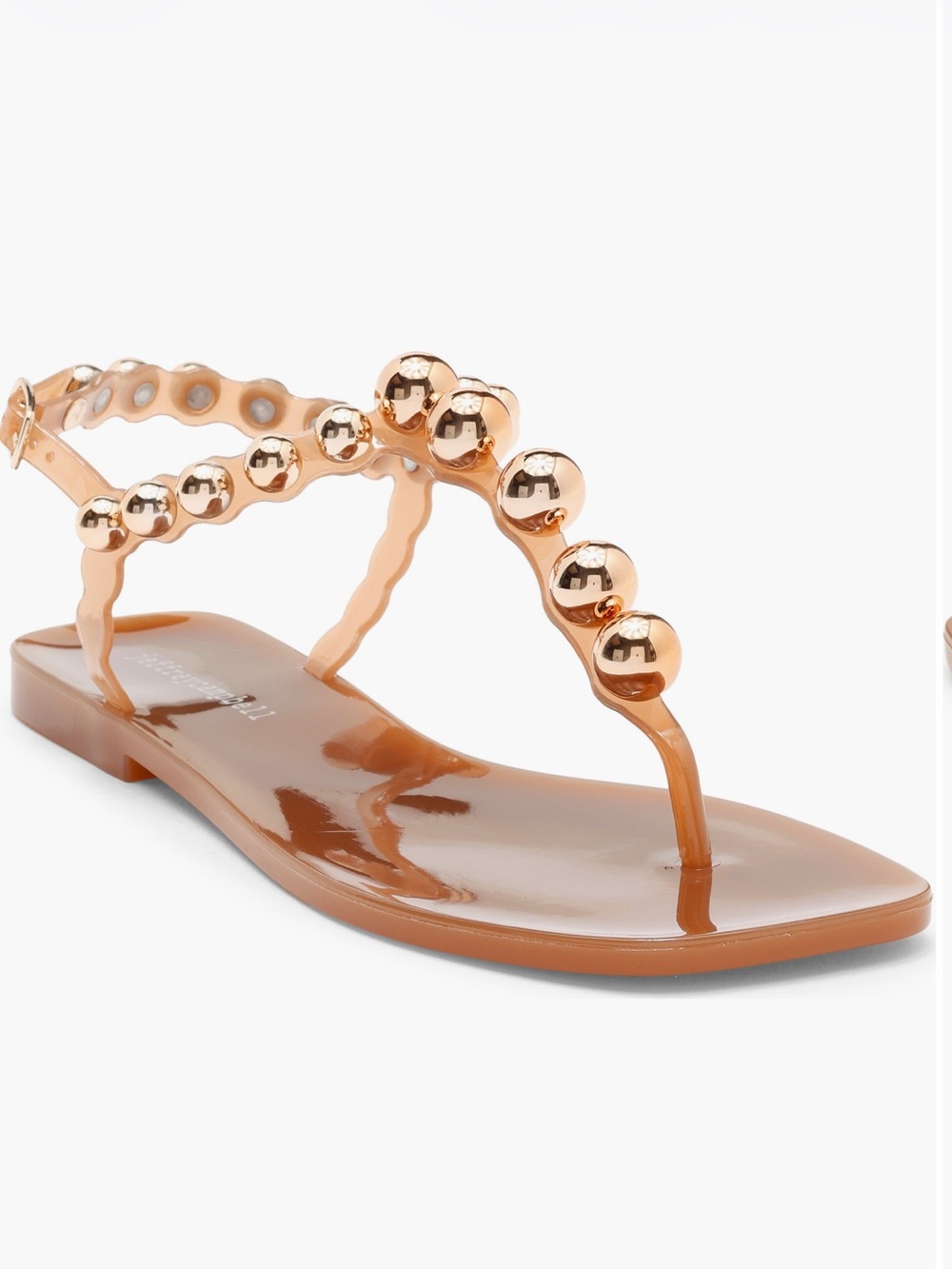 Jeffrey Campbell Tan Jelly T-Strap Sandals 8 BRAND NEW!